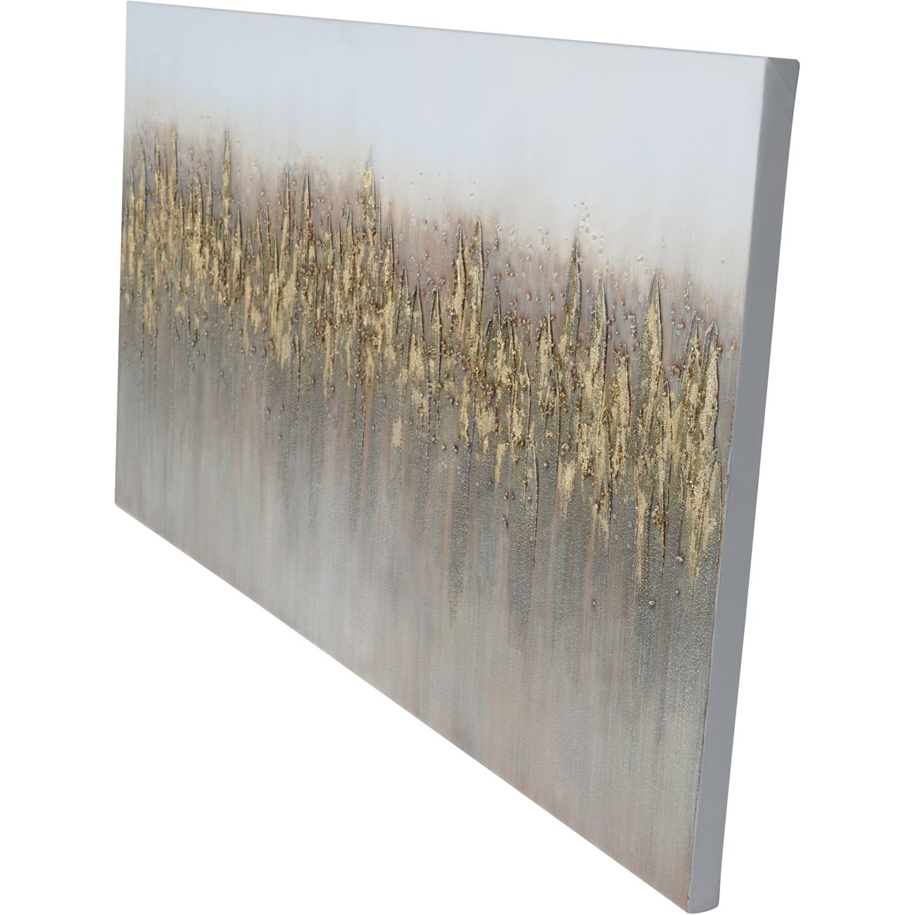 Abstract Golden Reeds Canvas Wall Art